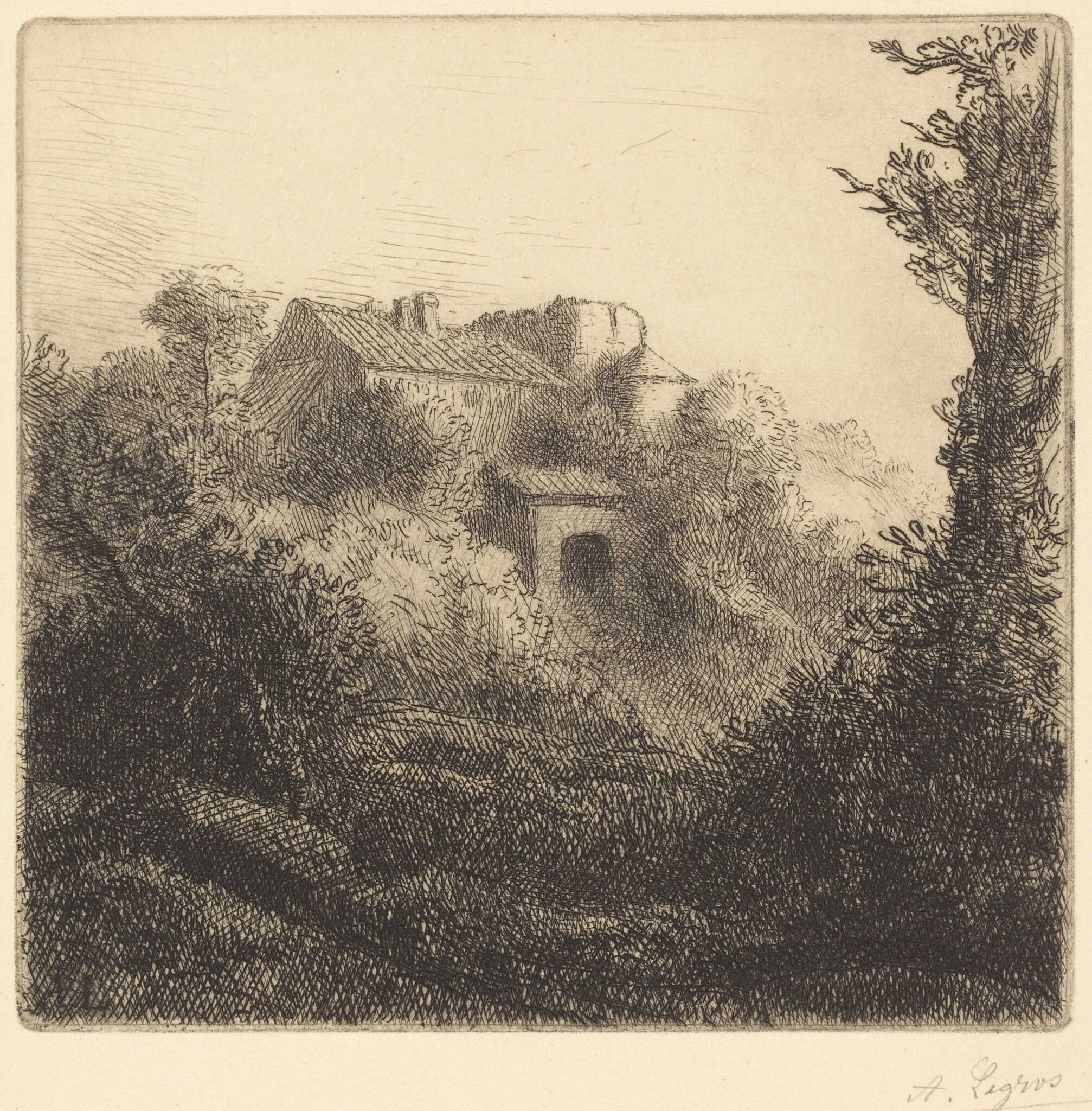 Farm on a Hill (La ferme sur la colline), detail
