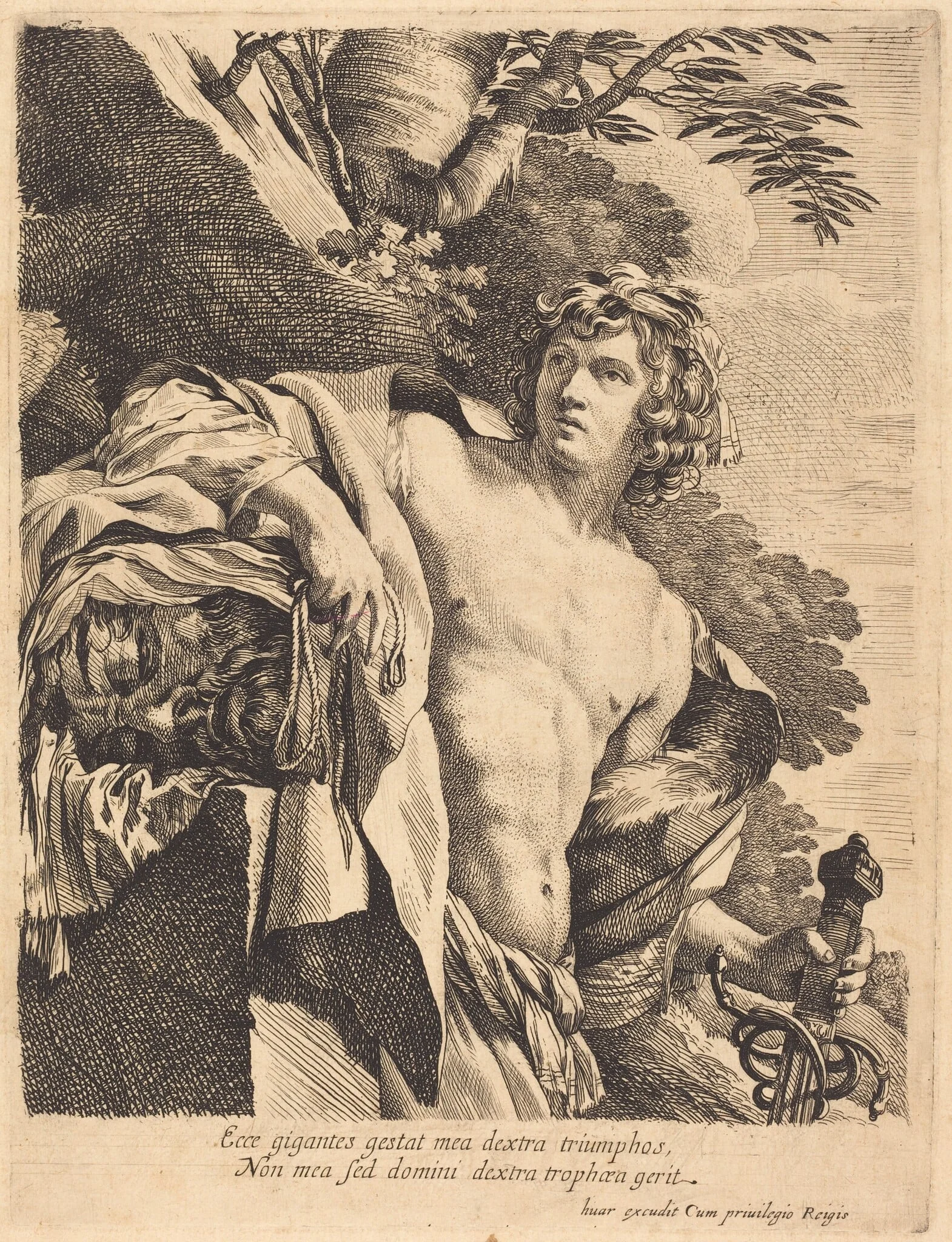David with the Head of Goliath, detail