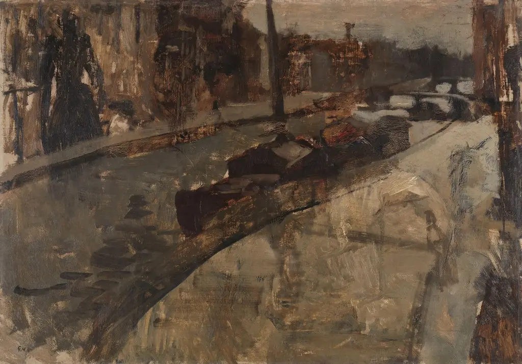 Amsterdamse gracht, by George Hendrik Breitner, oil, 1901