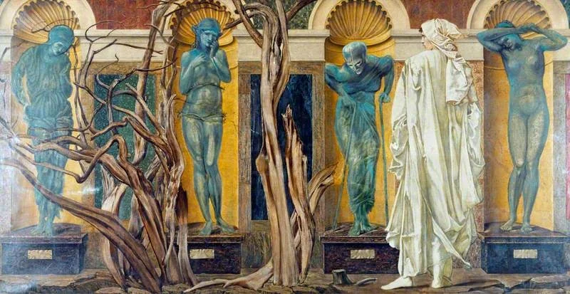 The Pilgrim outside the Garden of Idleness (scene from the 'Roman de la rose'), detail