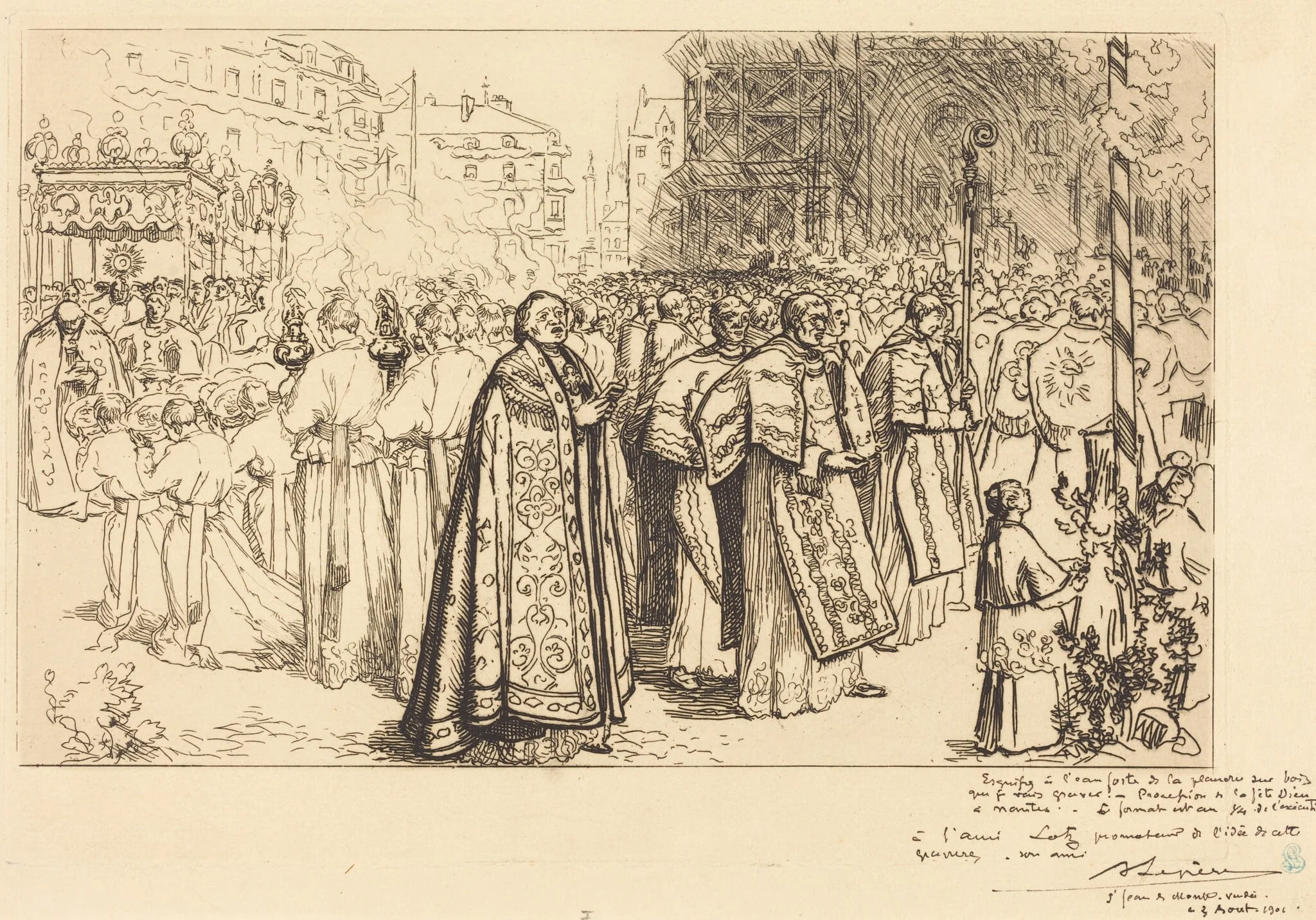 Return of the Procession to Nante Cathedral (Rentree de la Procession a la Cathedral de Nantes), detail