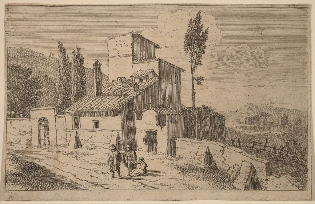 View of a Convent, by Herman van Swanevelt, ink, 1628