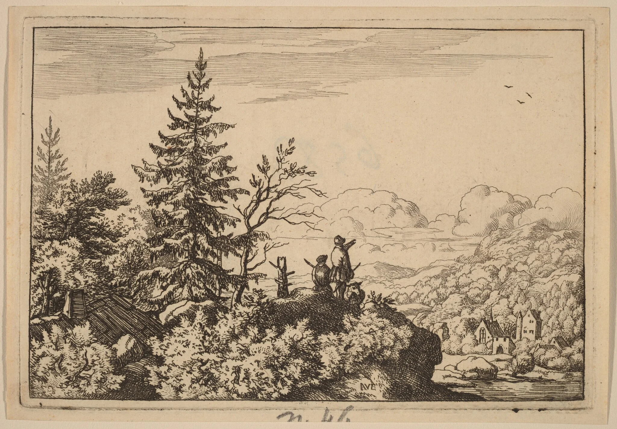 Two Men on a Hill, detail