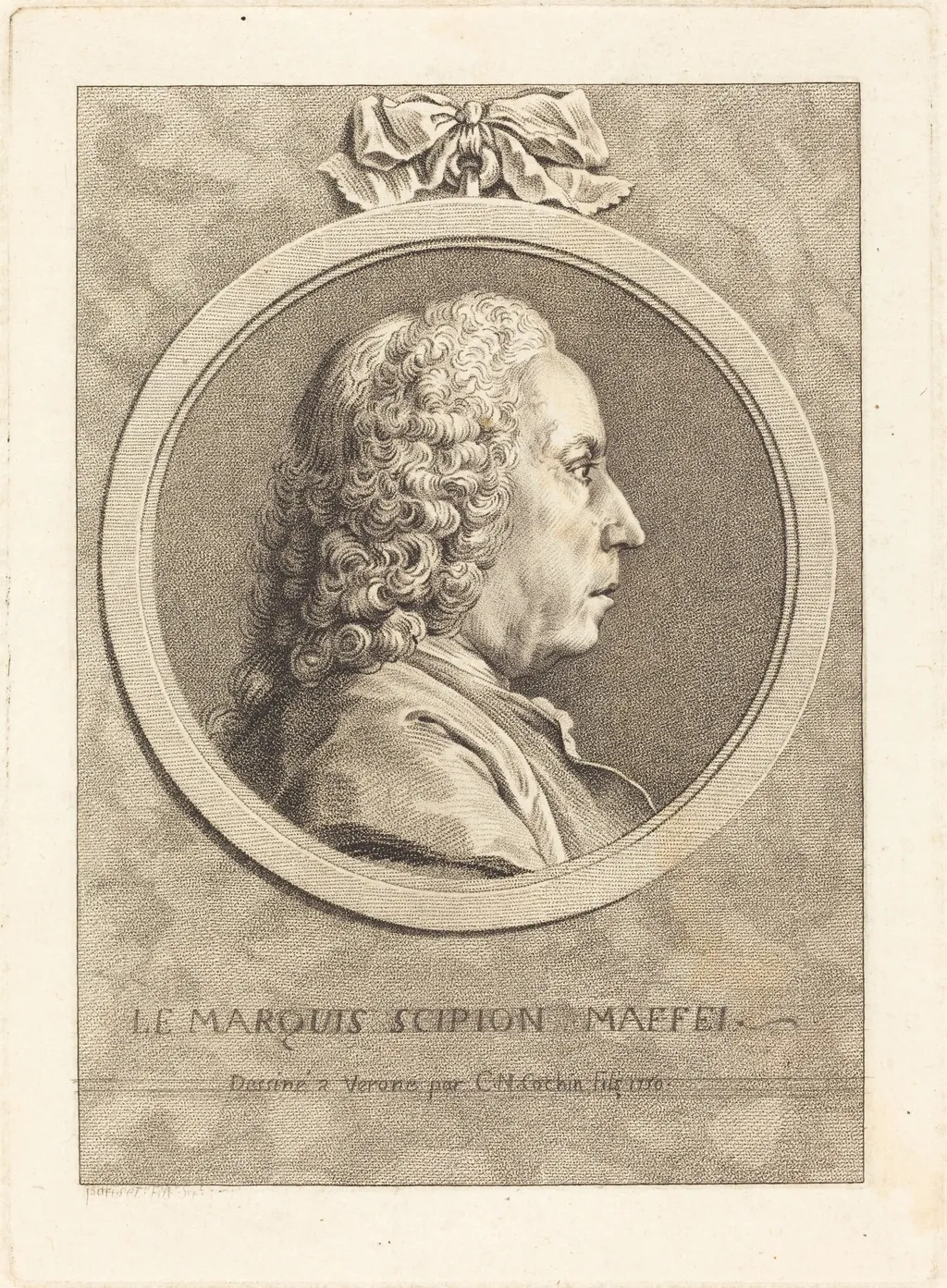 Le Marquis Scipion Maffei, by Charles-Nicolas Cochin II, crayon, 1750