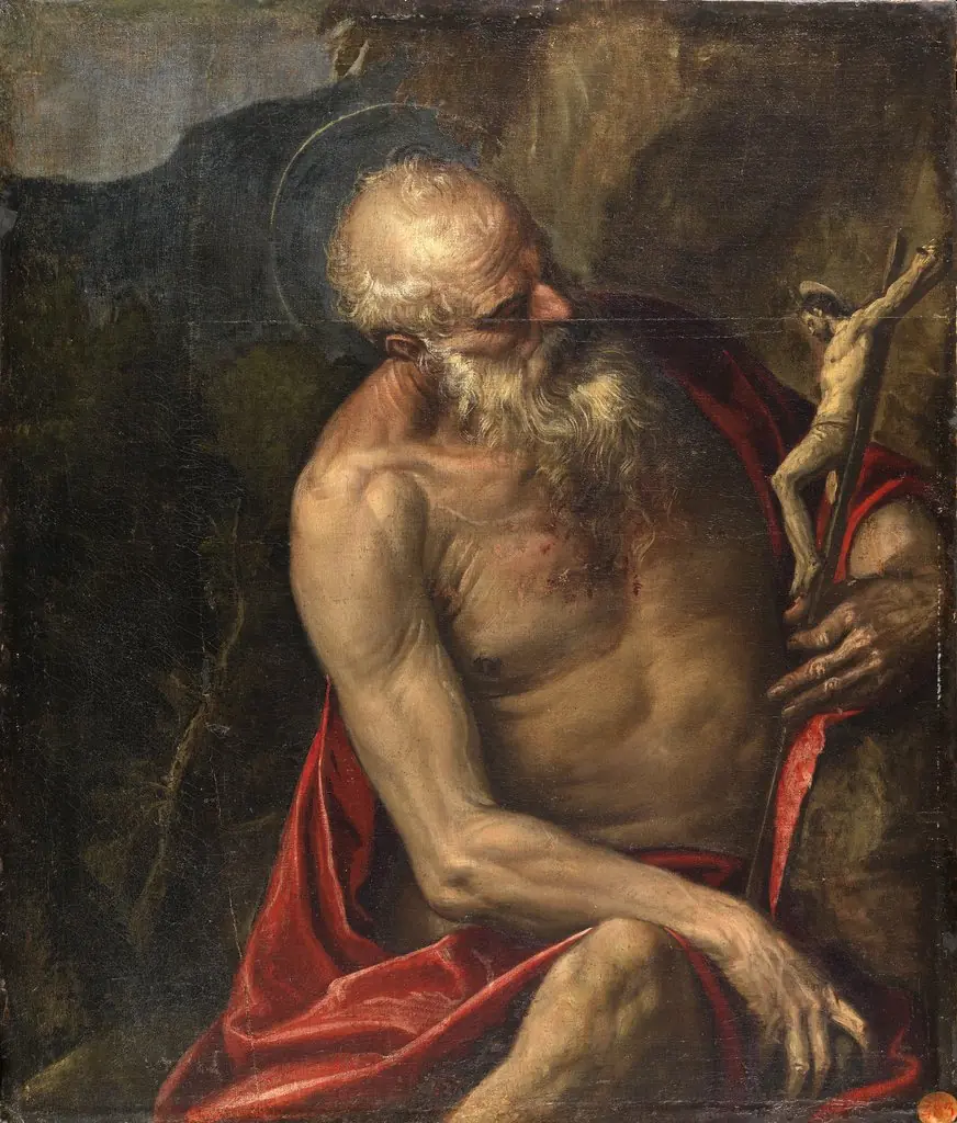 Saint Jerome meditating, by Paolo Veronese, oil, 1593