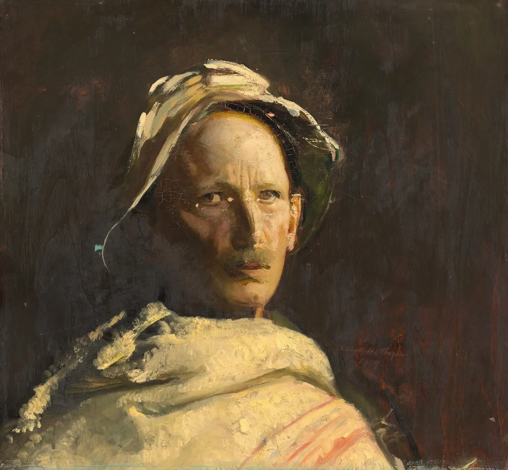 Self-Portrait, by Abbott Handerson Thayer, oil, 1919