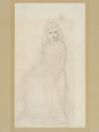 Drawing of a dancing girl: study for 'The Borgia Family', a watercolour at Tullie House Museum, Carlisle, by Dante Gabriel Rossetti, 1850