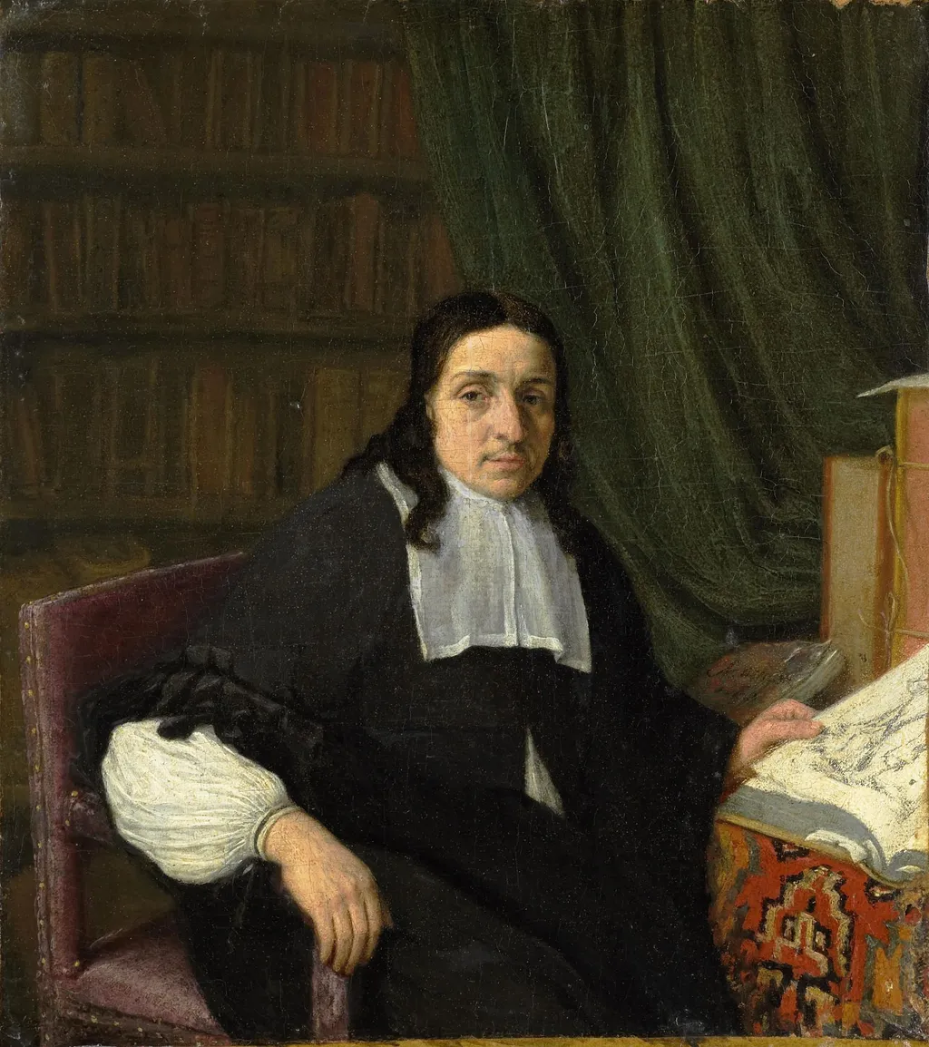 Portrait of a scholar, by Adriaen van Ostade, oil, 1665