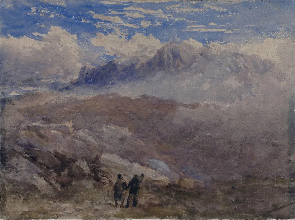 Welsh mountains, by David Cox, watercolor, 1850