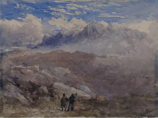Welsh mountains, by David Cox, watercolor, 1850