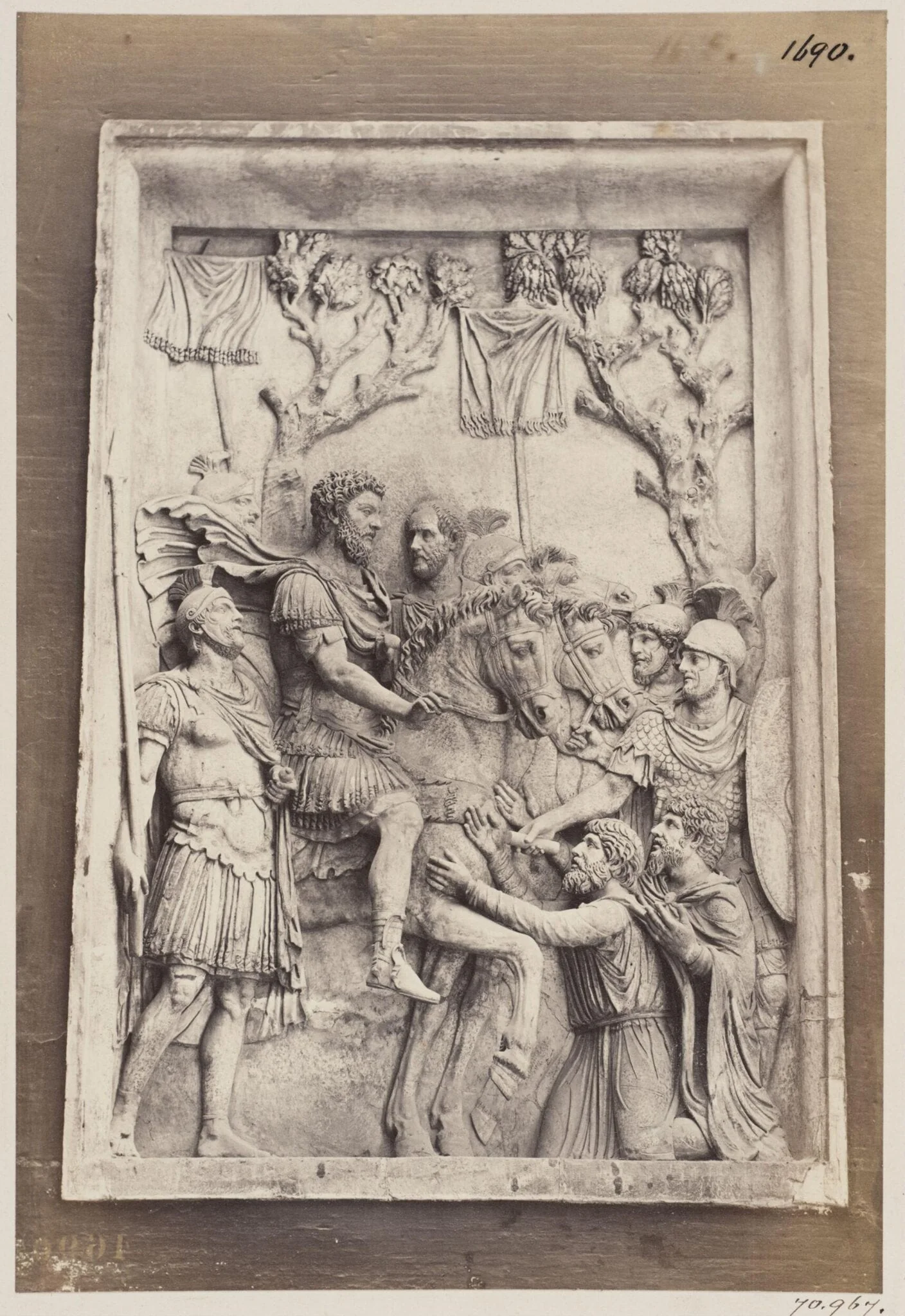 Sculpture - Bas-relief of Marcus Aurelius granting peace to the Germans, from his Arch, now in the Palazzo de' Conservatori on the Capitol, detail