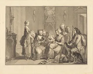 Le belle nourrice, by Joseph de Longueil, ink, 1761