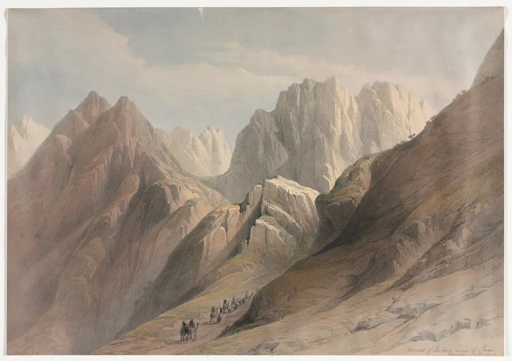 Ascent of the Lower Range of Sinai, by David Roberts, 1839