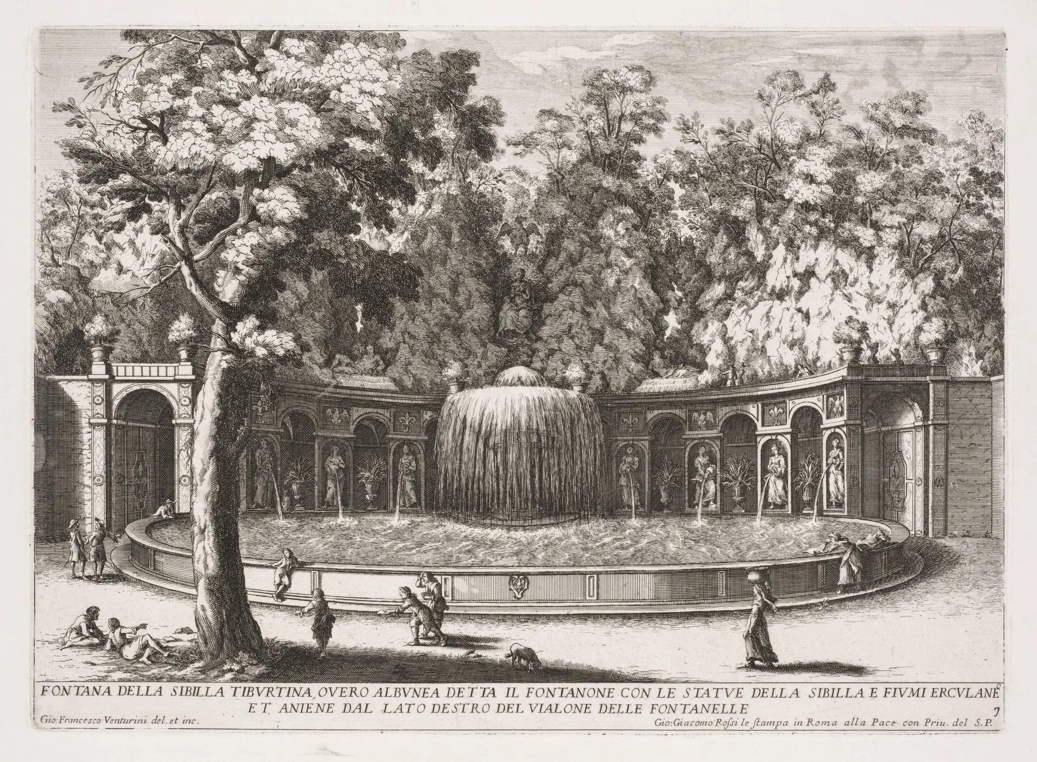 The Fountains of Rome (Le fontane di Roma), Book IV, plate 7: Fountain of the Tiburtine Sibyl (Fontana della Sibilla Tiburtina), detail