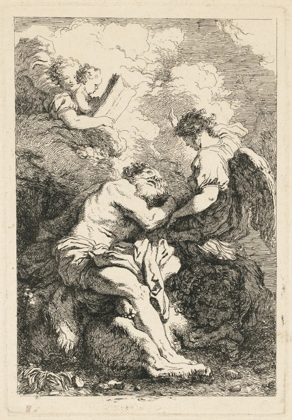 The Vision of Saint Jerome, by Jean Honoré Fragonard, ink, 1764