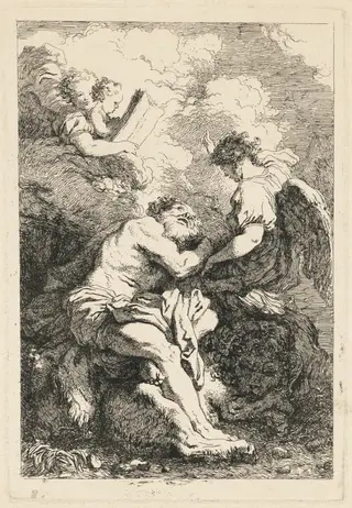 The Vision of Saint Jerome, by Jean Honoré Fragonard, ink, 1764