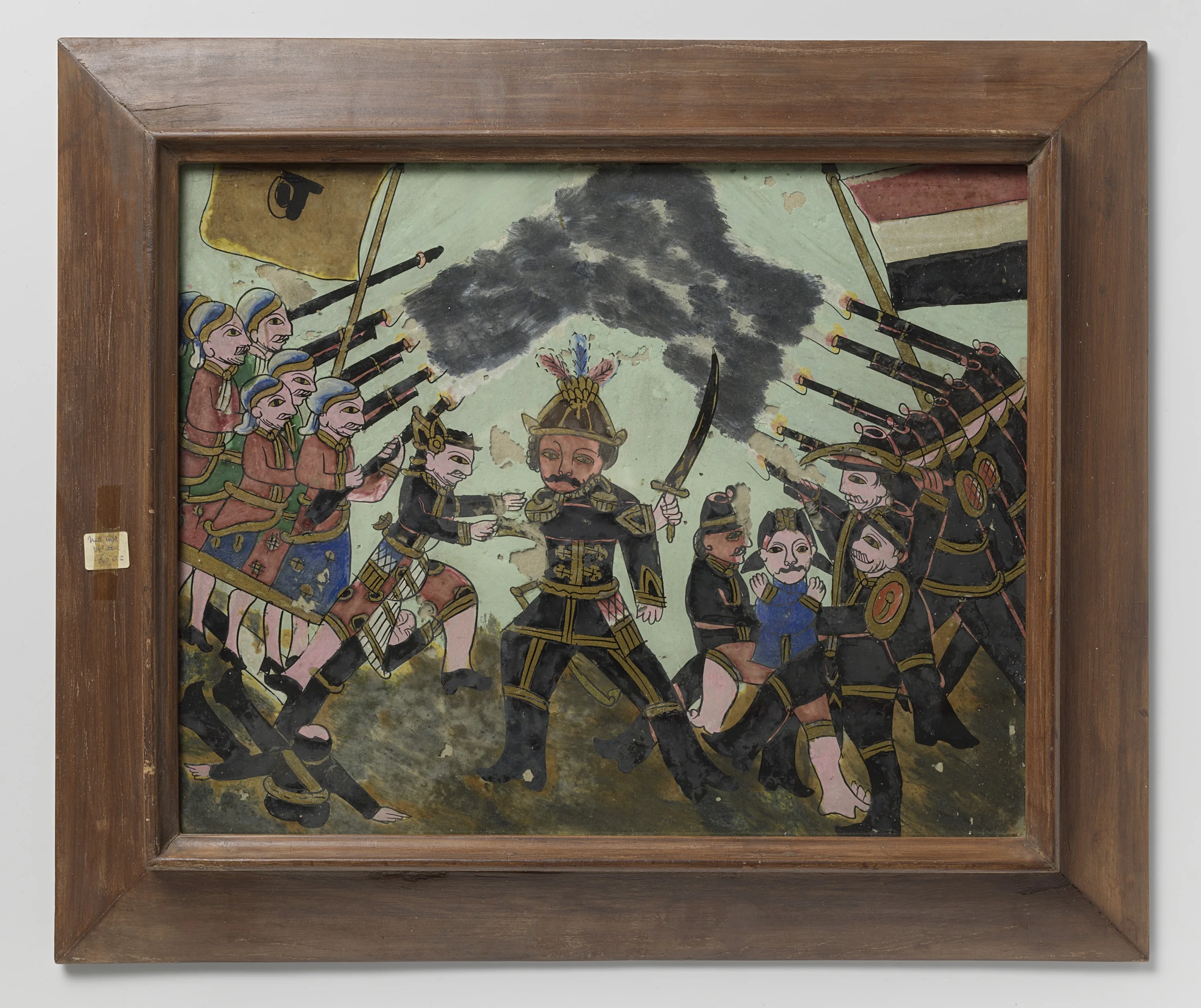 Gevecht tussen Nederlandse militairen en inlanders, detail