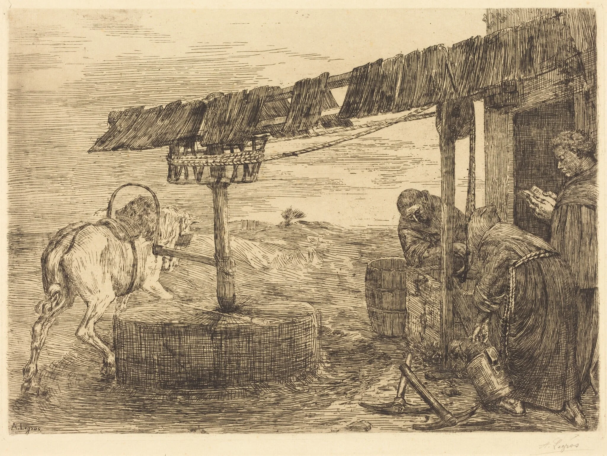 Horse-driven Mill (Le manege), detail