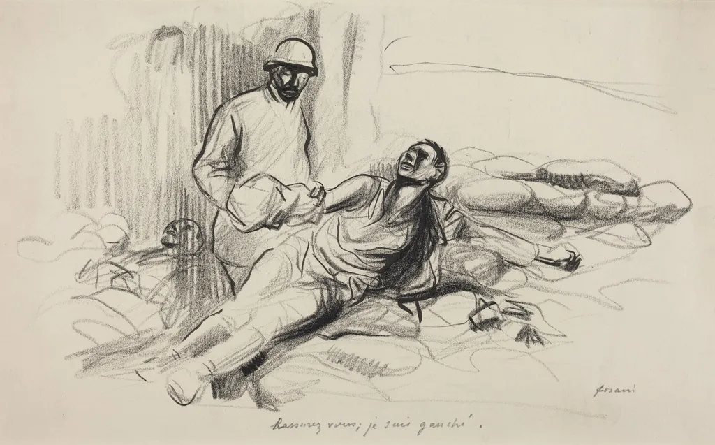 Rassurez vous; je suis gauché., by Jean-Louis Forain, ink, 1916
