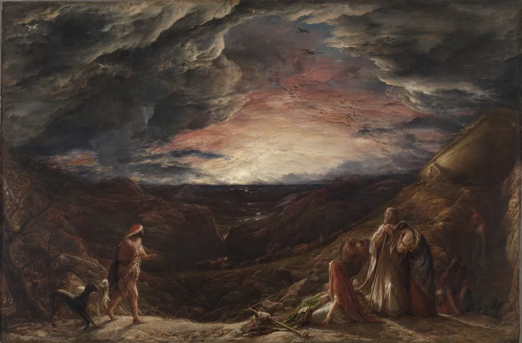 Noah:  The Eve of the Deluge, by John Linnell, oil, 1848