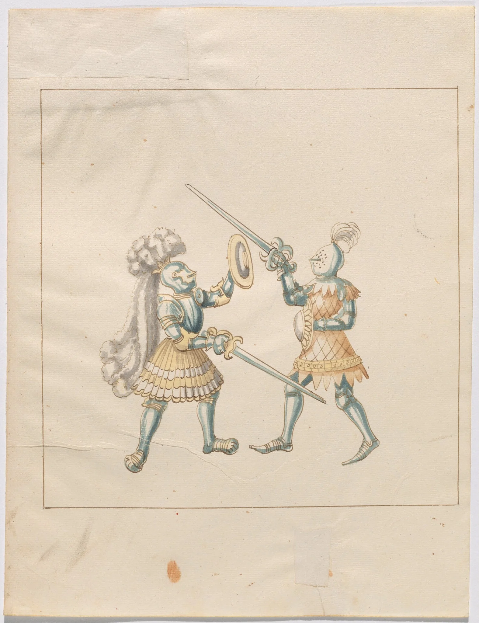 Foot Combat with Swords and Buckler Shields, detail