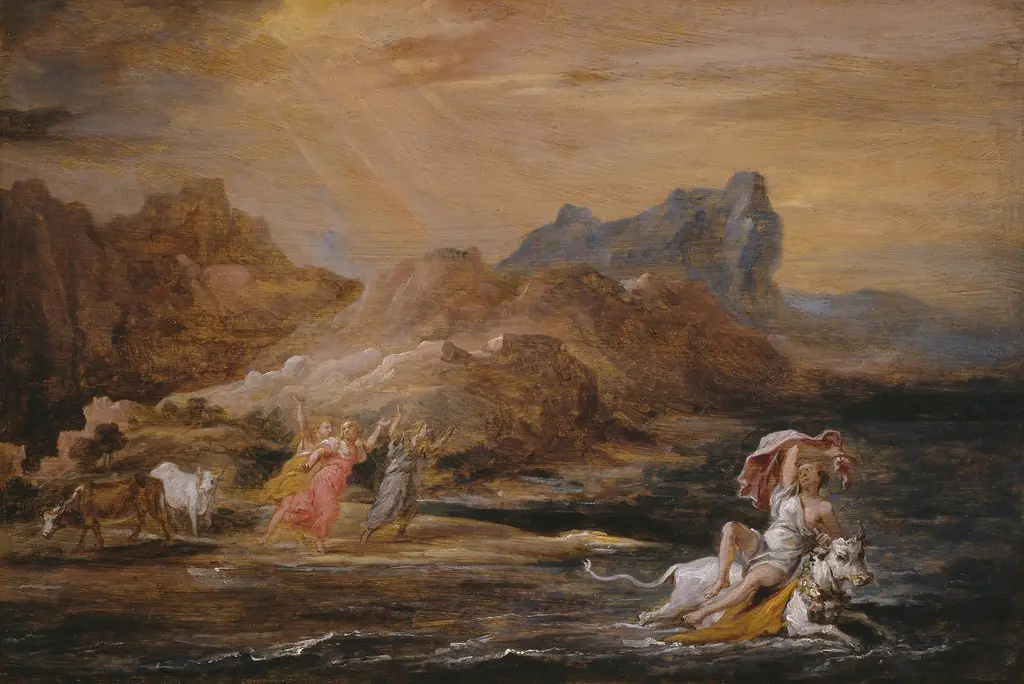 The Rape of Europa, by David Teniers the Younger, oil, 1655
