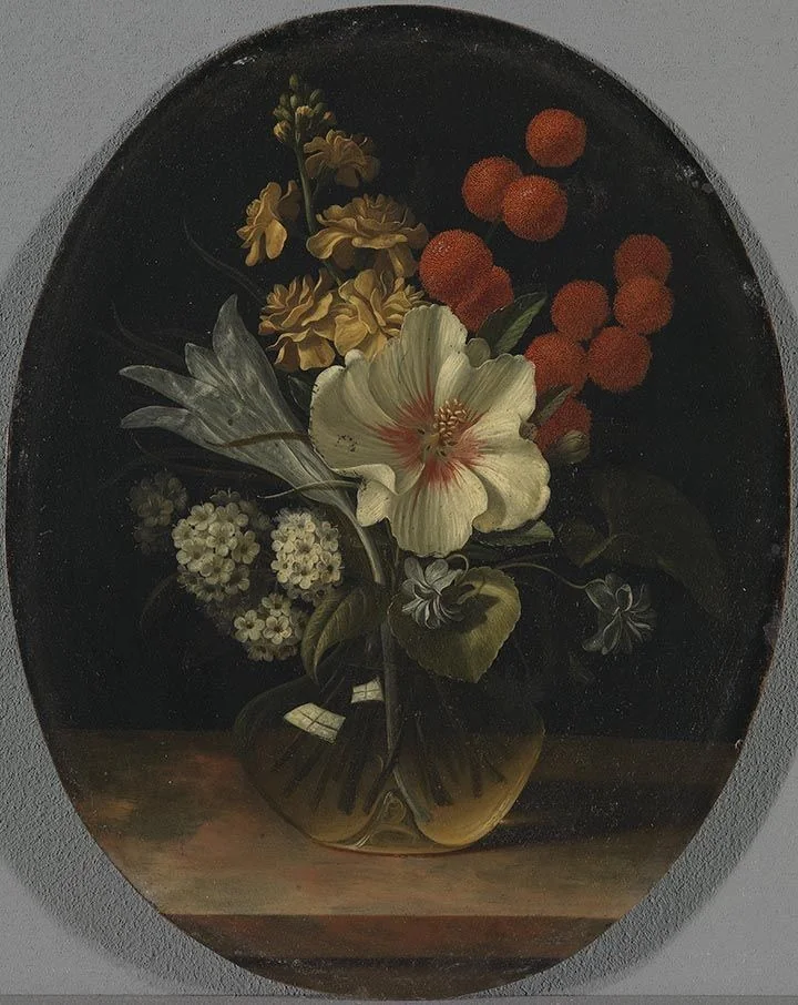 Bouquet with an hibiscus and a crocus, detail