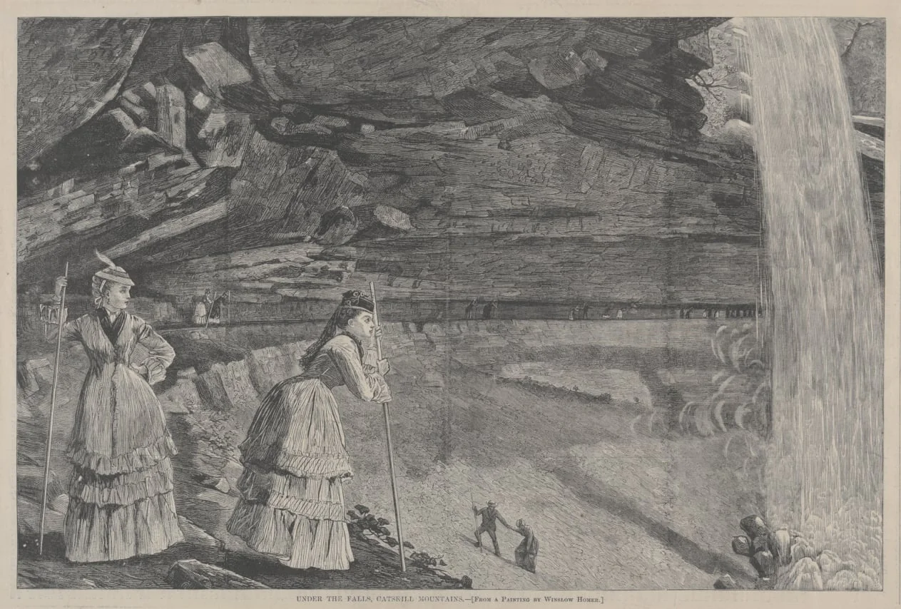 Under the Falls, Catskill Mountains From a Painting by Winslow Homer, detail