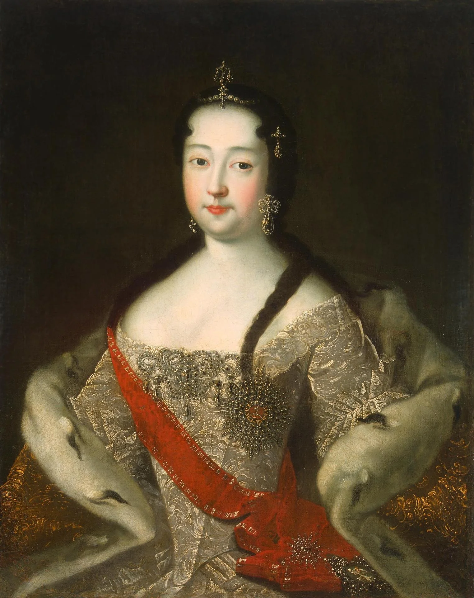 Portrait of Tsarevna Anna Petrovna, detail