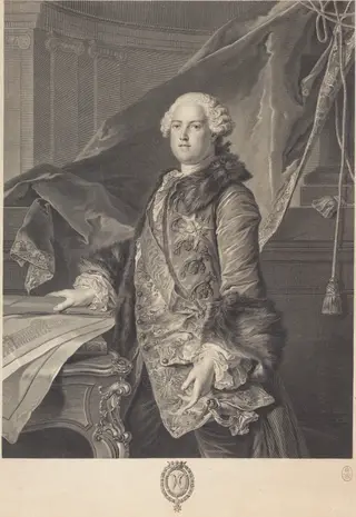 Marquis de Marigny, by Johann Georg Wille, ink, 1761
