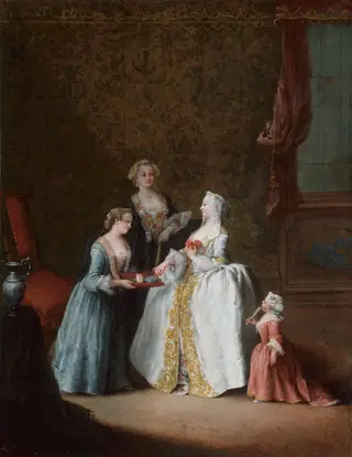 Lady at Her Toilette, by Pietro Longhi, oil, 1747