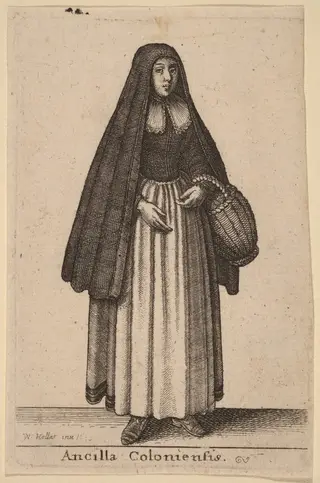 Ancilla Coloniensis, by Wenceslaus Hollar, ink, 1643