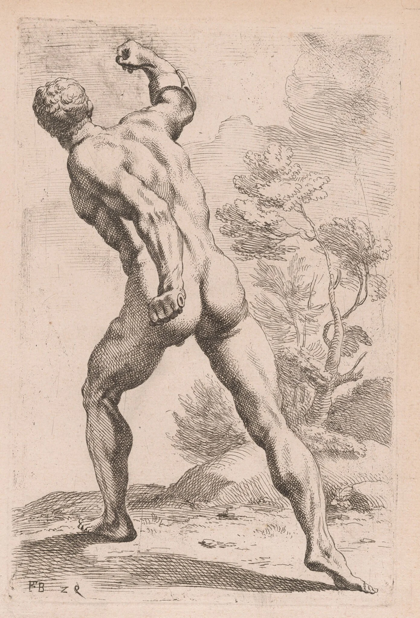 The Borghese Gladiator, back view [plate 29], detail