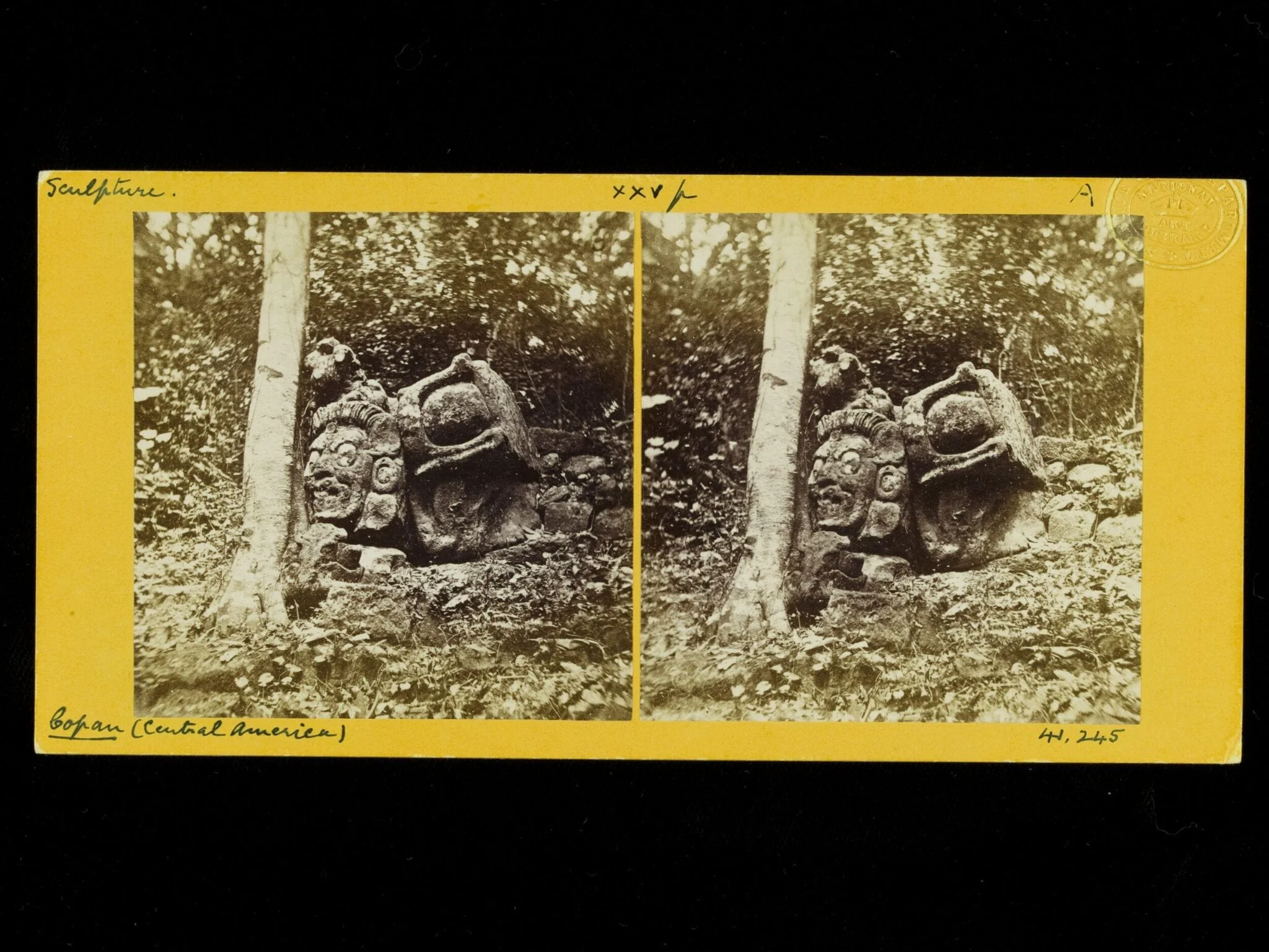 Head with other sculptured stones, detail