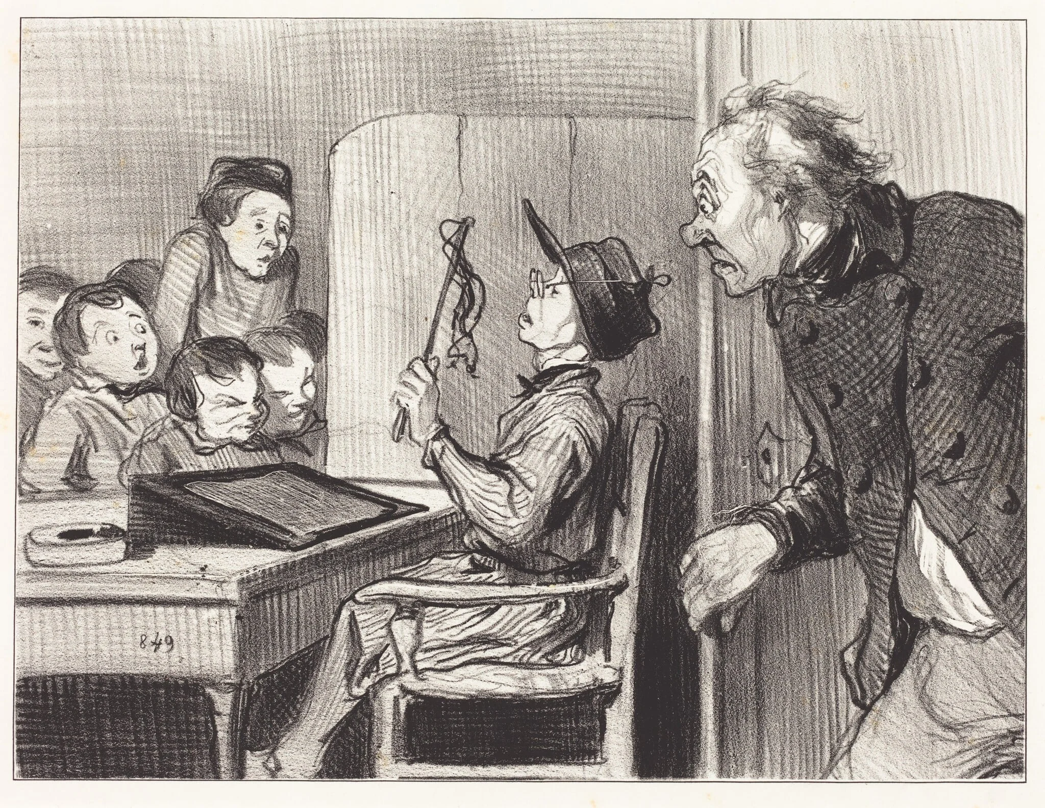 Attends... j'te vas en donner... du maitre d'école, detail