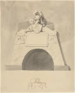 Design for a Monument, by John Flaxman, ink, 1790
