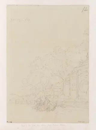 Part of the A-Ma temple, Macau, by George Chinnery, 19