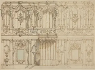 Design for a State Bedroom, by Francesco Nicoletti, ink, 1730