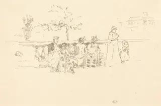 The Terrace, Luxembourg, by James McNeill Whistler, ink, 1894
