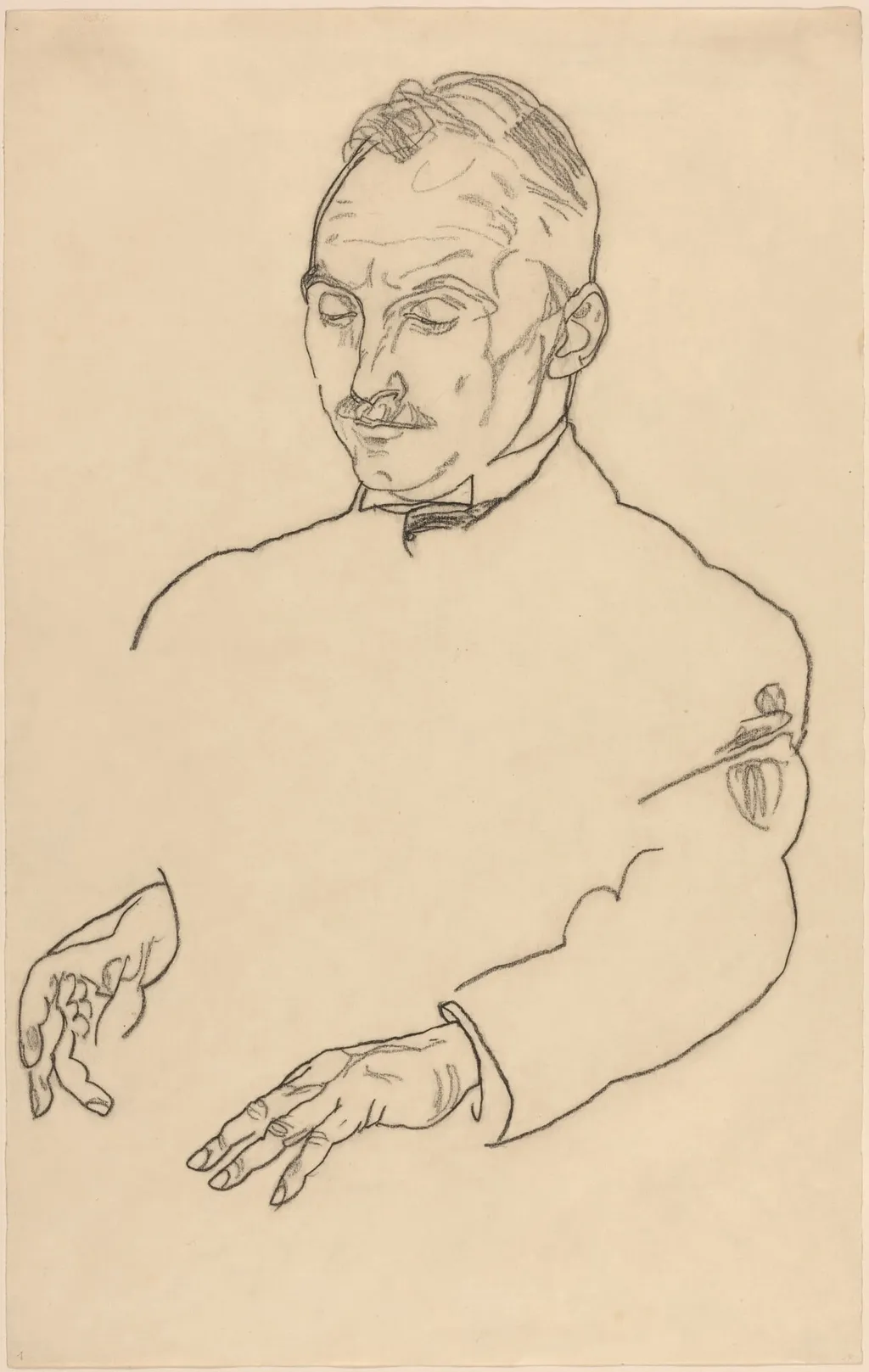 Dr. Koller, by Egon Schiele, charcoal, 1918