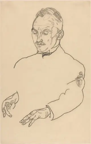 Dr. Koller, by Egon Schiele, charcoal, 1918