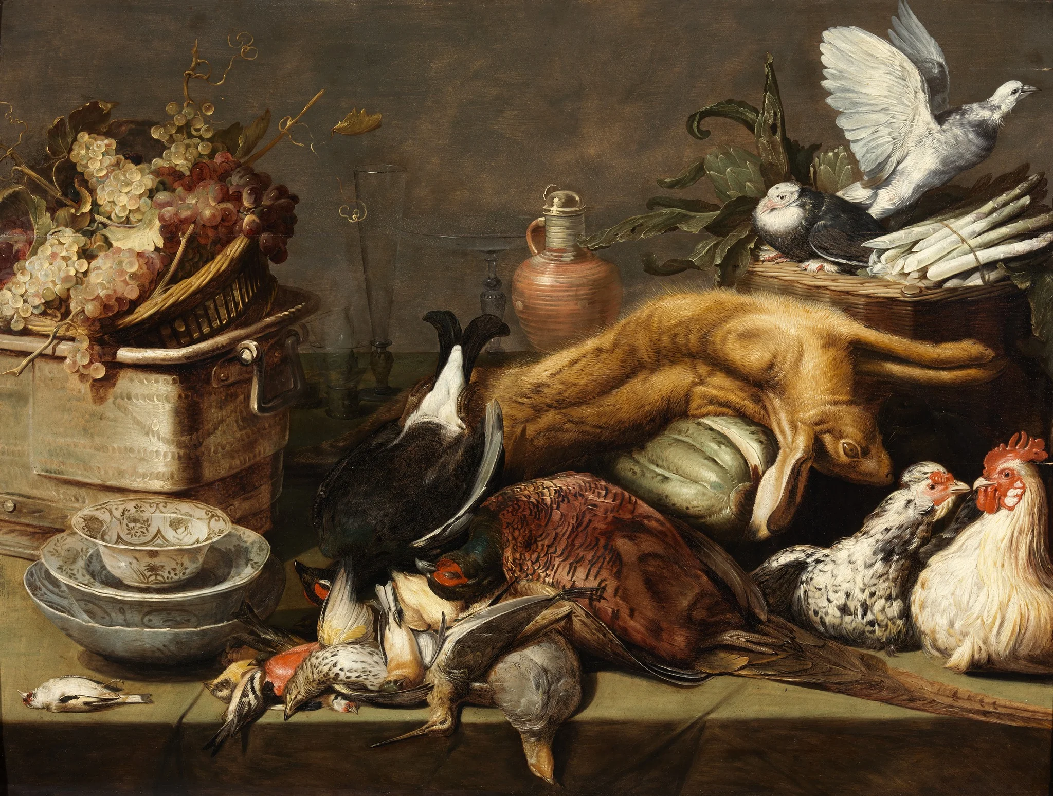A Still Life with Dead Birds and a Hare, detail