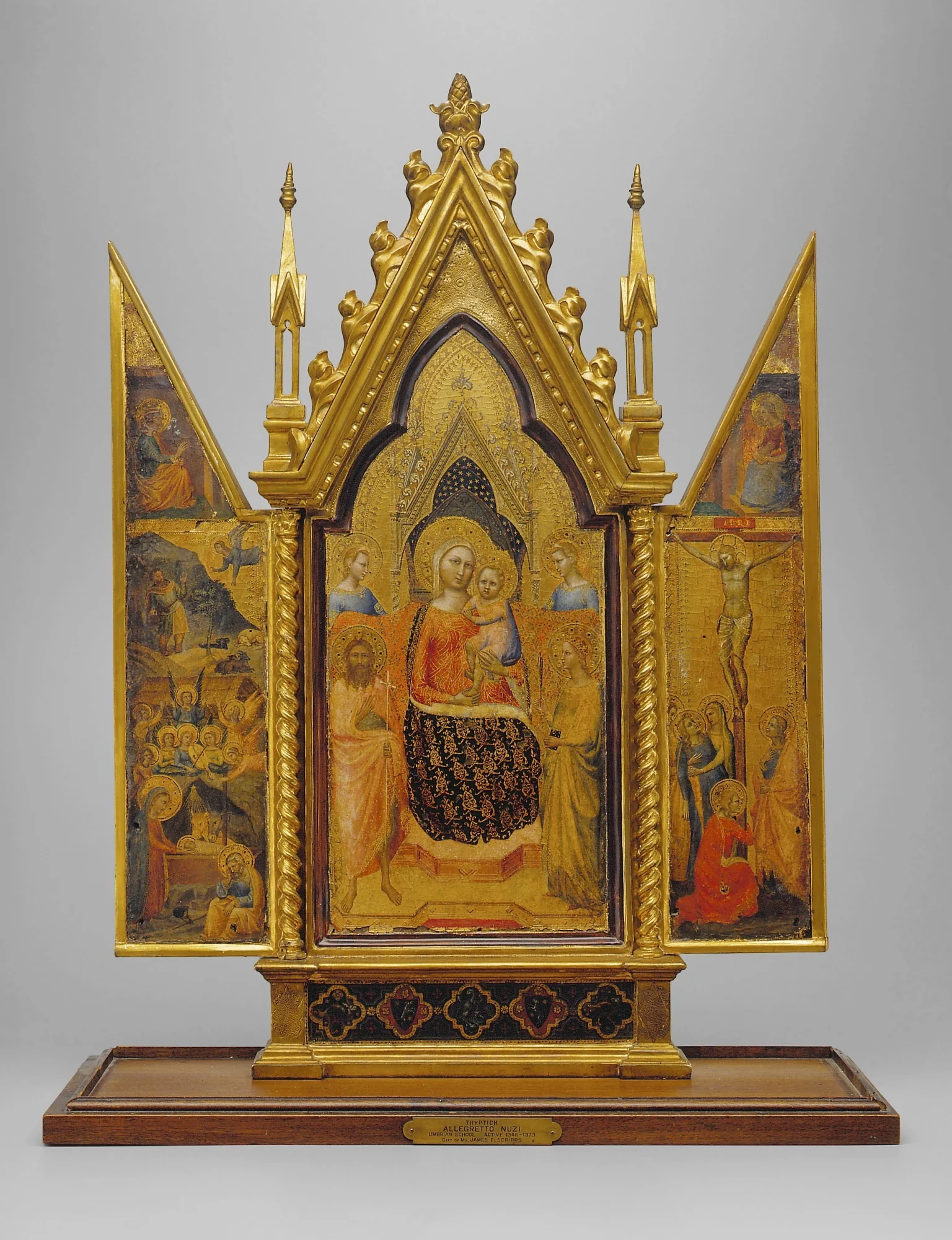 Madonna and Child with Saints, Crucifixion and Nativity, detail
