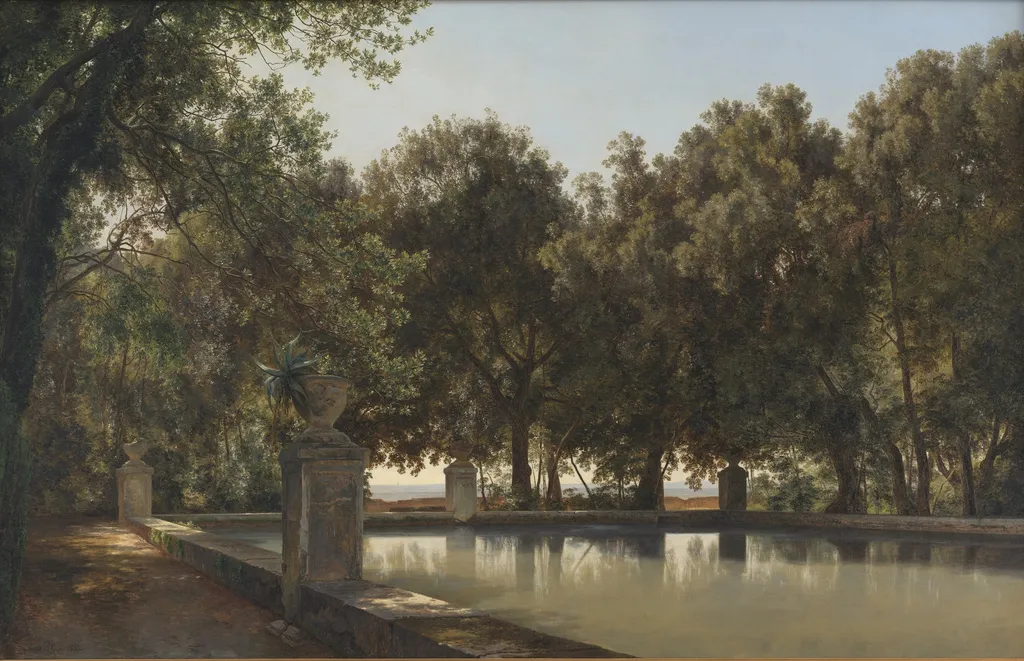 The Gardens of the Villa d'Este, Tivoli, by Janus la Cour, oil, 1900