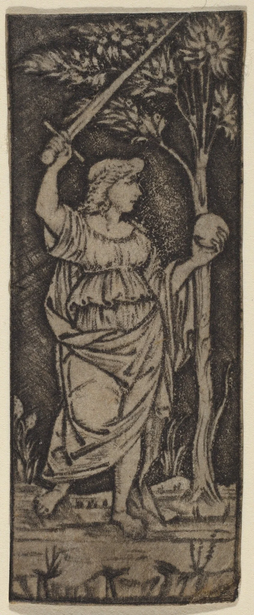 Allegorical Figure: Woman with Sword and Sphere, detail