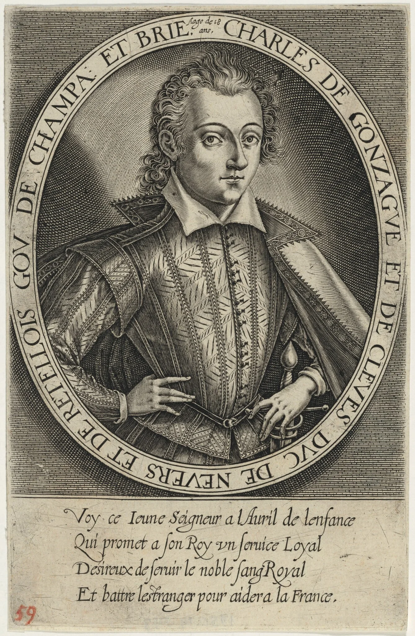 Charles de Gonzaga and Cleves, Duke of Mantua, detail