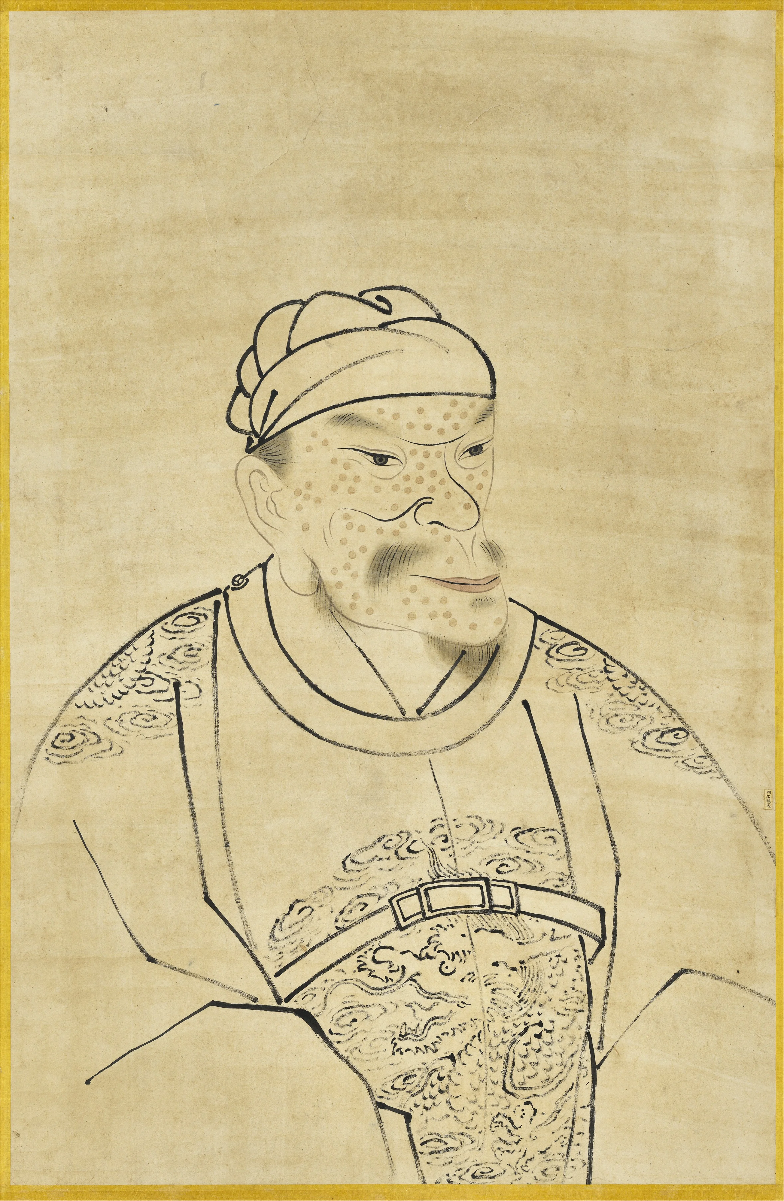 明太祖半身像（四） 軸, detail