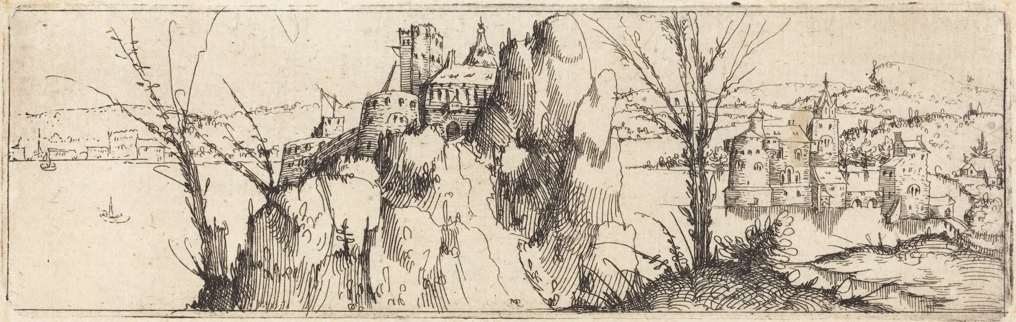 Landscape with a Lake [top plate], detail