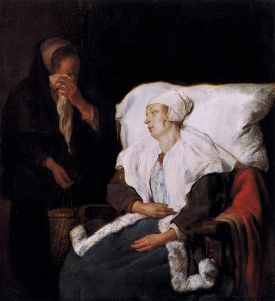 The Sick Lady and the Weeping Maidservant, detail