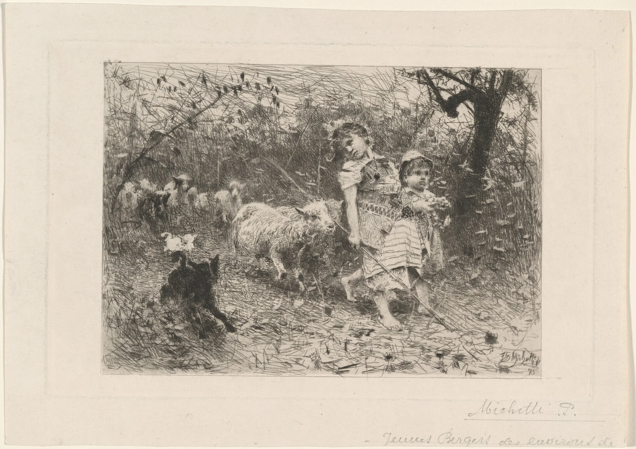 Jeunes bergers des environs de Chieti (Shepherd Children outside Chieti), detail